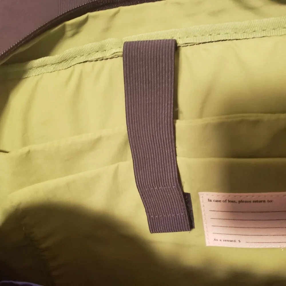 Moleskine Messenger Backpack Computer Bag. Black with Blue and Green Interior